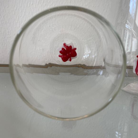 Set of 2 Holiday Stemless Wine Glasses with Red & White Gift Box Inside NEW - Picture 8 of 10